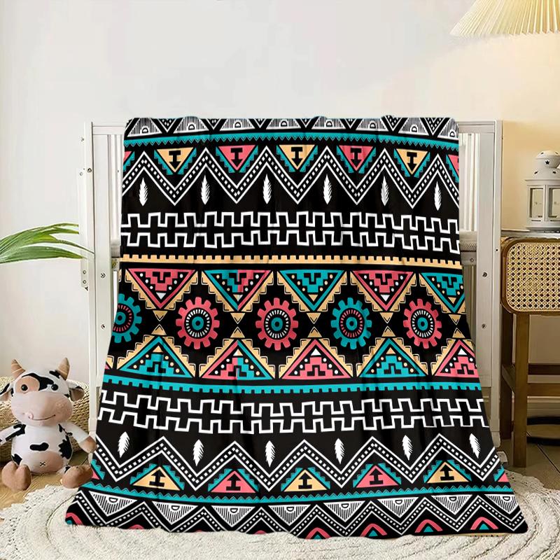 Coperta con motivo nativo americano Coperta in flanella per letto, divano, Campeggio, Escursionismo, Essenziali per picnic, regalo per la famiglia Regali per fan