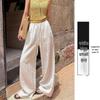 Women's Summer White Wide-Leg High-Waisted Linen-Style Loose Pants