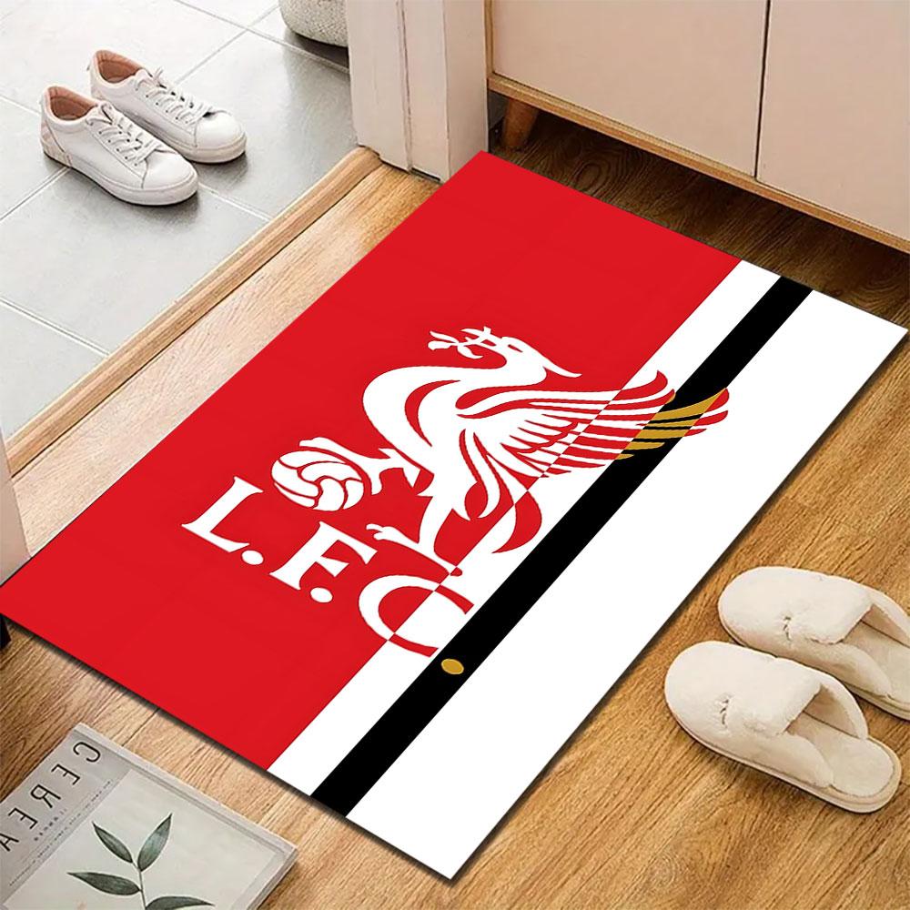 Red and White LFC Logo Design Patterned Carpet, Suitable As a Non Slip Play Mat for the Living Room and Bedroom Sofa