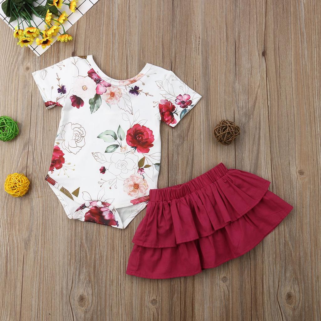 Baby Girl Solid Color Floral Embroidered Design bodysuit With Pocket