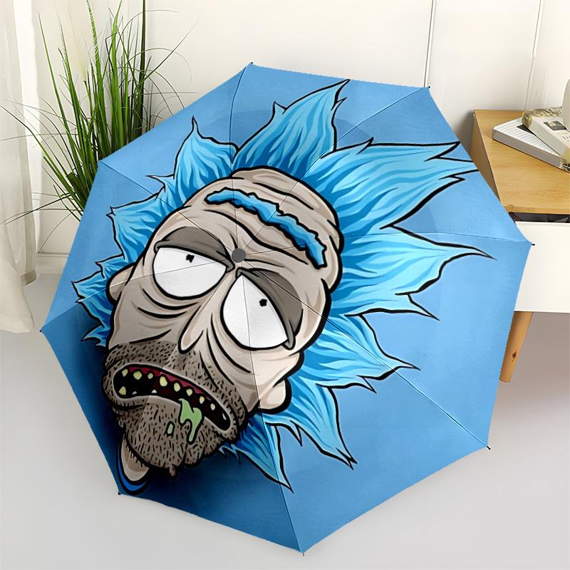 

1pc Rick Sanchez Automatic Folding Umbrella - Sturdy 8-Rib Polyester Canopy,Sun-Defying Travel Companion yy251023170