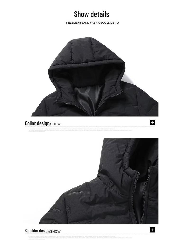 Chaqueta de Algodón con Capucha para Hombre de Invierno - Estilo Casual Coreano, Abrigo Cálido y Grueso