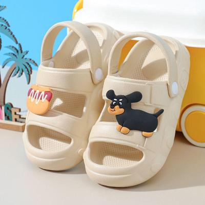 2025 Kids' Summer Puppy Sandals - Outdoor Cartoon Beach Slippers for Boys with Soft Soles