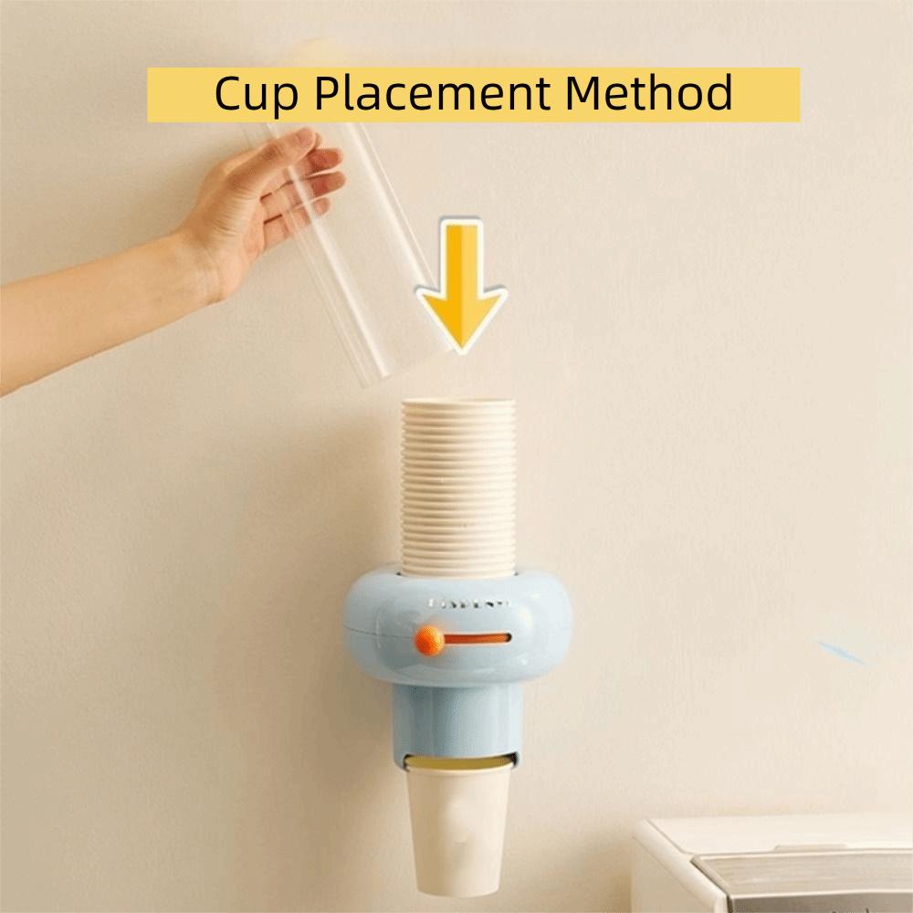Wall Mounted Automatic Cup Dispenser Plastic Paper Cup Storage Rack Visible Cup Extractor Kitchen