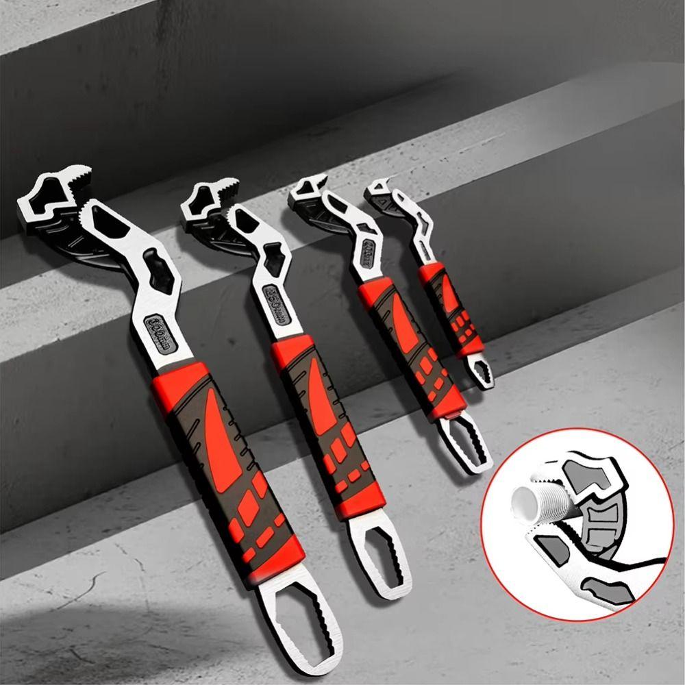 Stainless Steel Self Locking Wrench Quick Snap Anti-slip Adjustable Wrench Household Maintenance