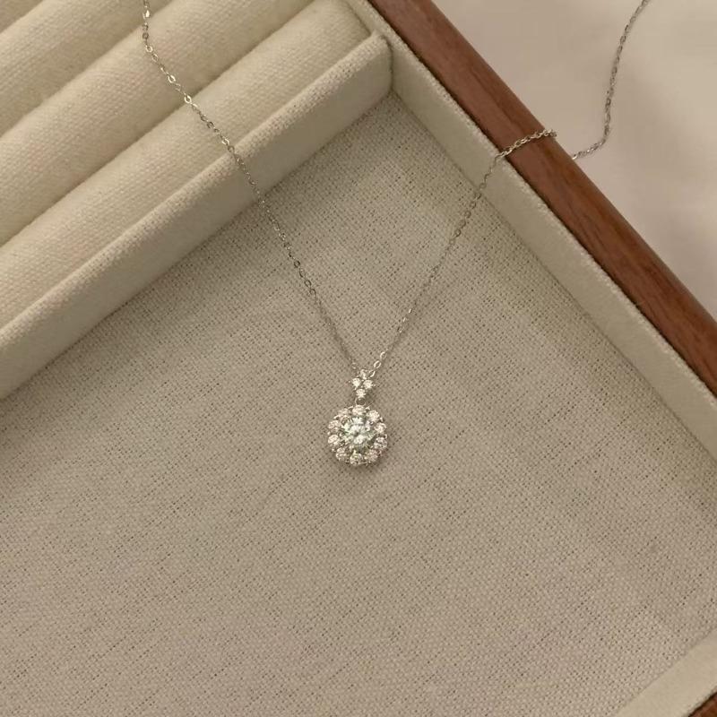 Dainty Female Pendant Necklace Vintage Chain Jewelry for Women Oval Crystal Stone Wedding Necklaces