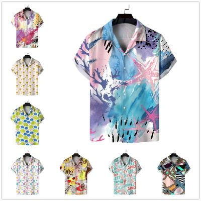 New Summer Beach 3D Digital Printing Hawaiian Fashion Loose Casual Short Sleeve Men's Shirts