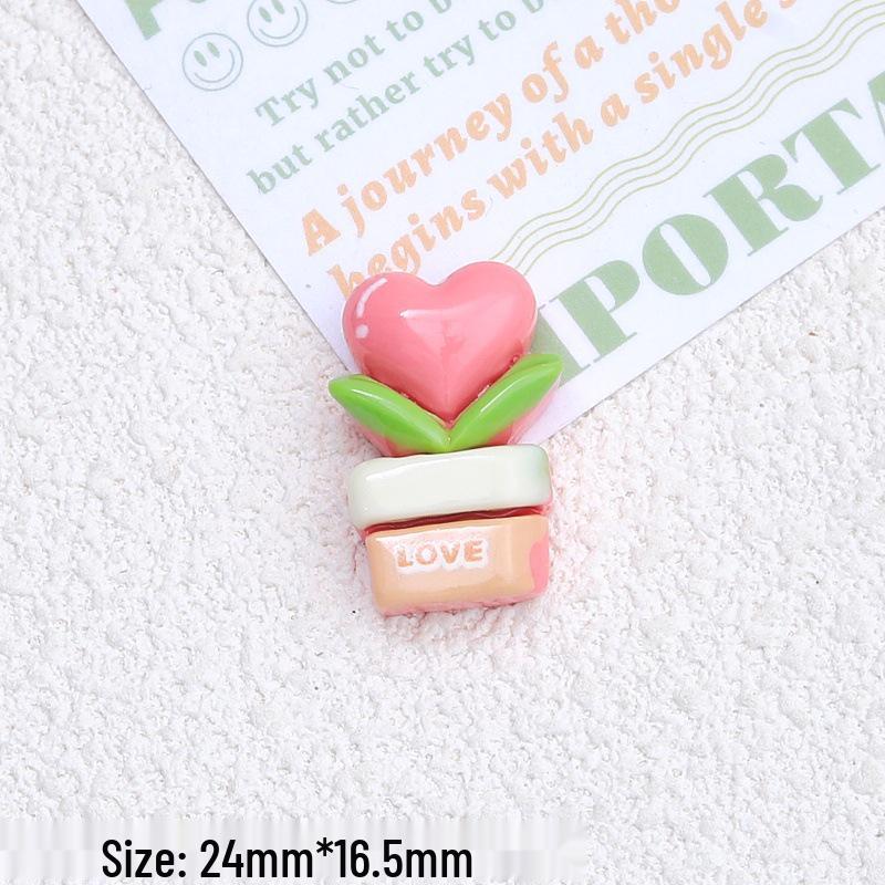 Cute Duck Cartoon Flower Pot Charms - DIY Hair Clips, Crocs Decorations, Resin Accessories