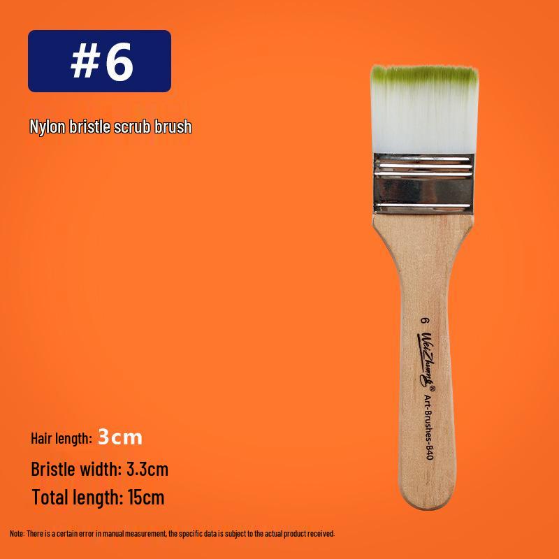 Nylon Bristle Art Brush with Wood Handle for Oil Painting