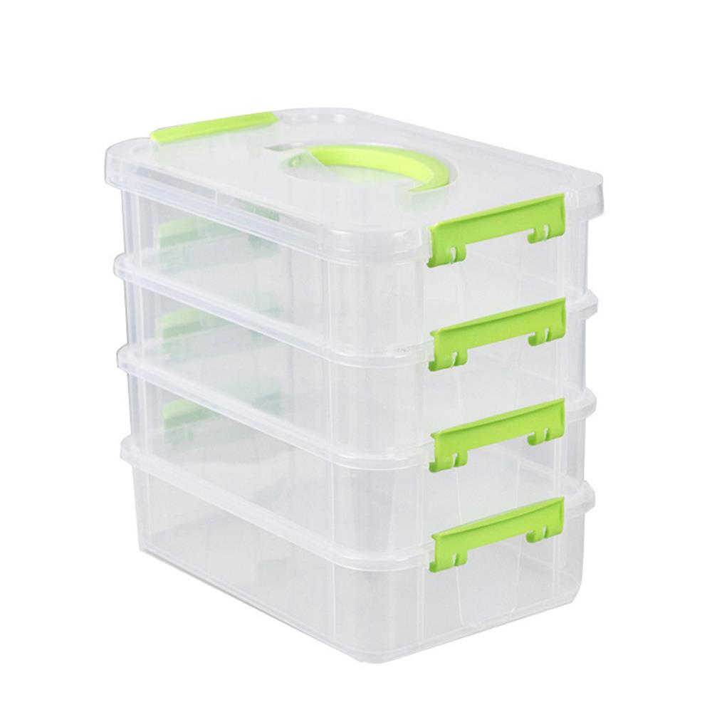 

Настольный ящик для хранения 4-ярусный штабелируемый ящик для хранения коробки для сортировки деталей конструктора органайзер для классификации инструментов для дома зелёный