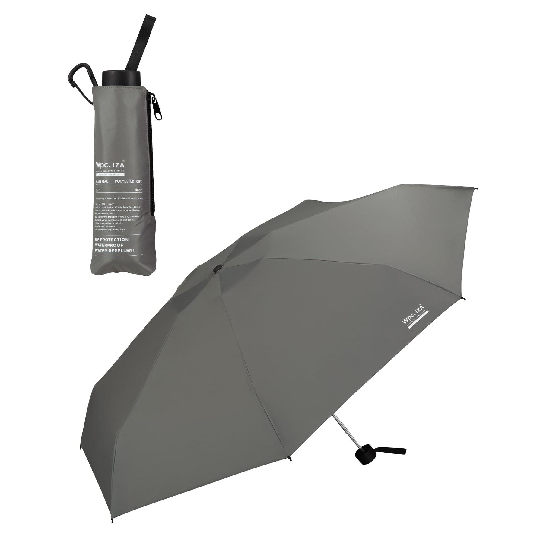 

Wpc. IZA Men s Large Compact Umbrella: 100% UV Protection, UPF50+, Gray, Stylish 58cm,Umbrella for Sun & Rain, All 5 Colors