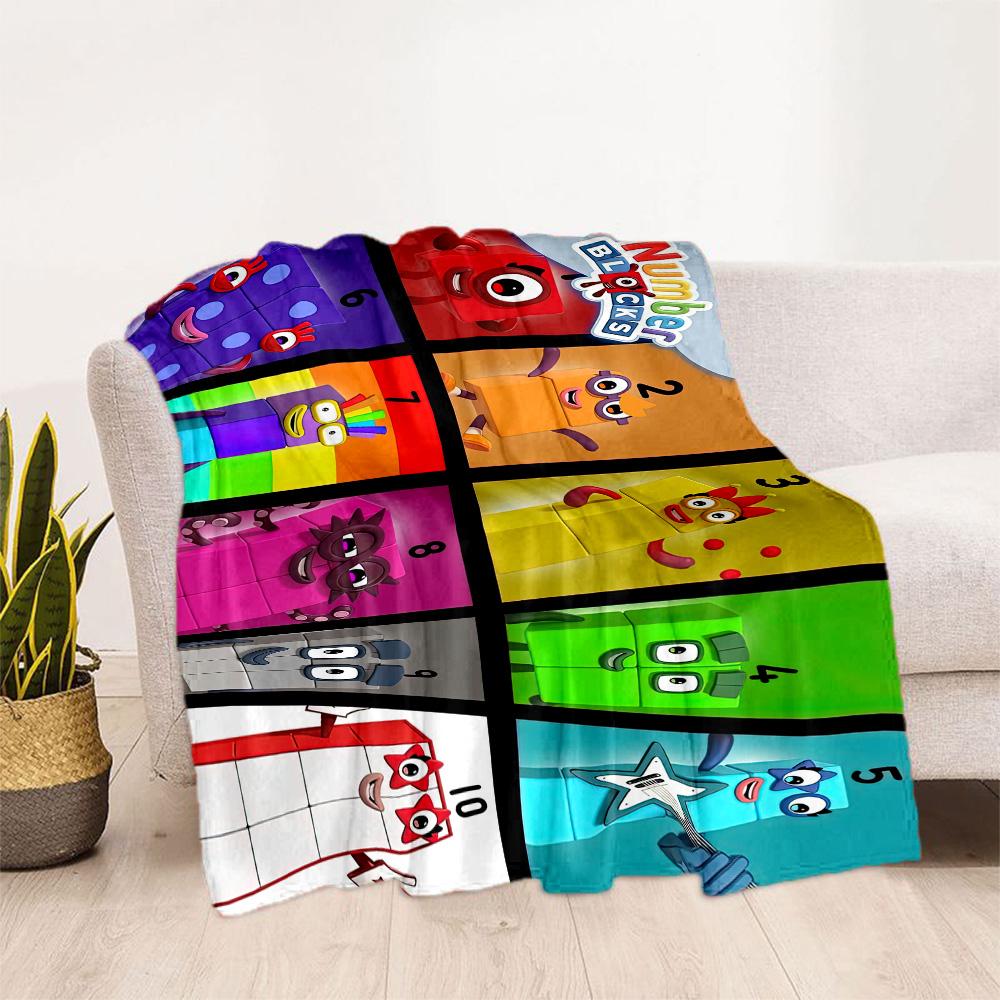 Numberblocks Blanket Soft Warm Cozy Suitable for Office Office Chair Seaside Four Seasons Multipurpose Digital Print