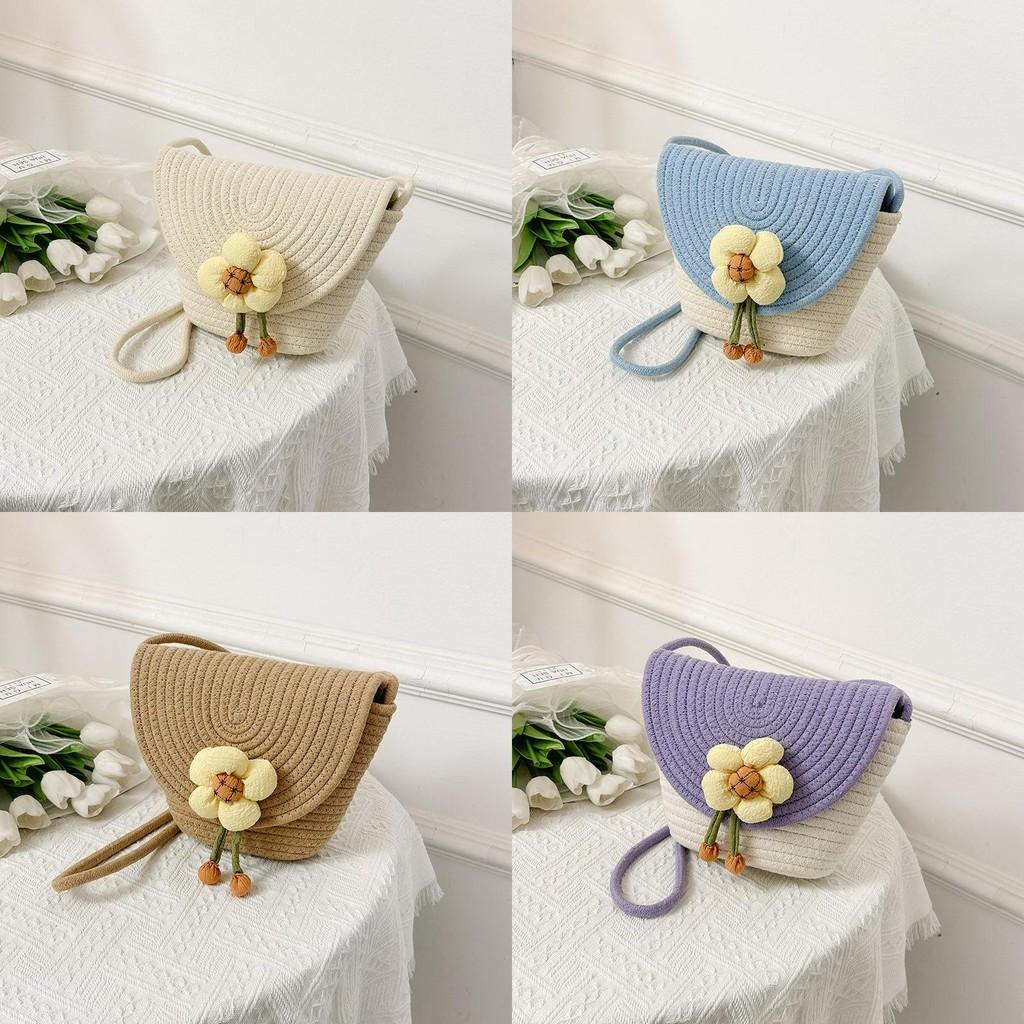 Chic Colorblock Woven Floral Shoulder Bag Ideal For Daily Casual Summer Outfits