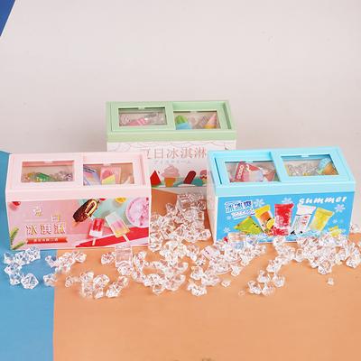 Simulation Mini Supermarket Ice Cream Cabinet Freezer Playing House Doll House Scene Accessories Children'S Toys Miniature Model