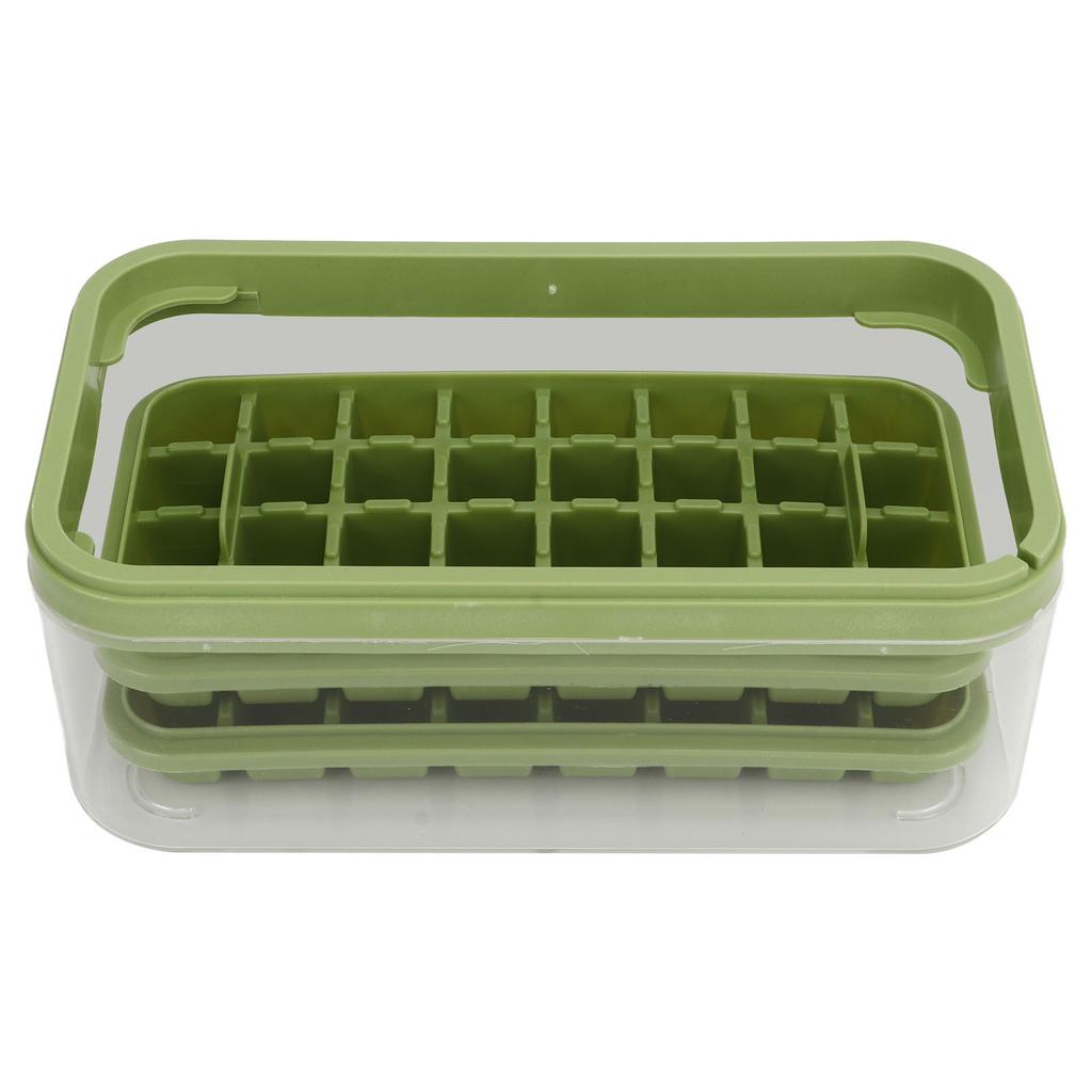 Ice Cubes Tray 32 Grids Double Layer Easy Release Ice Maker Mold with Bin Lid for Cocktail Whiskey Coffee