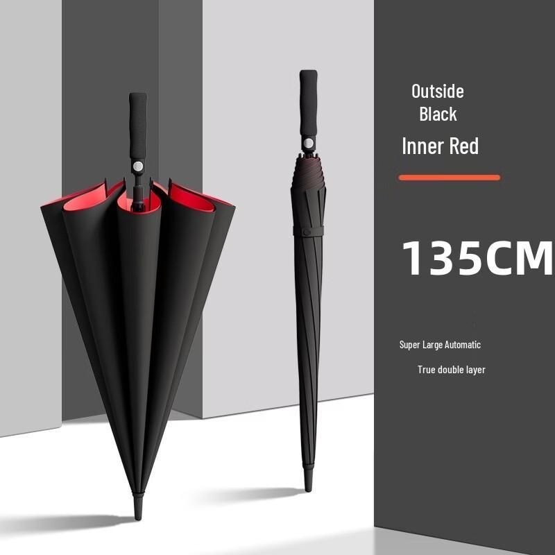 Hanyou Automatic Double-Layer Reinforced Long Handle Umbrella