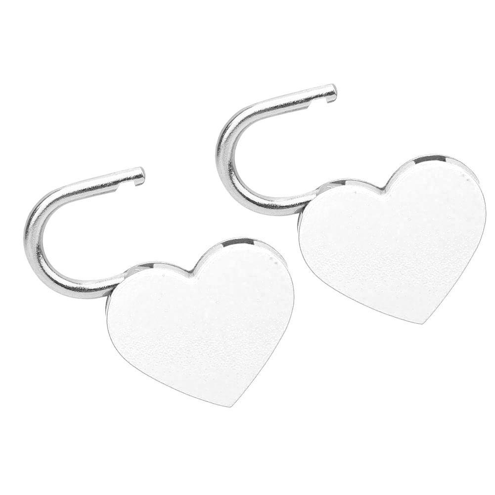 2 Sets Heart Lock Metal Colorful Exquisite Padlock Household Craft Supplies with Keys 30x39mm