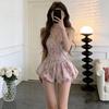 French Pure Desire Pink Tube Top Floral Dress Women's Summer New Sweet Temperament High-end Dress Shorts