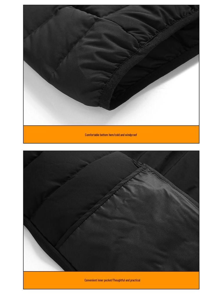 Men's Lightweight Hooded Down Jacket, Winter 2025 - Short, Warm, Trendy, 90% White Duck Down.