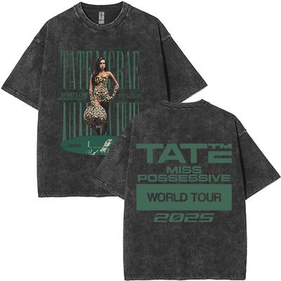 Hot Sale New Tate Mcrae So Close To What Miss Possessive  World Tour Washed Tshirt Men Women Fashion Casual Cotton T Shirts