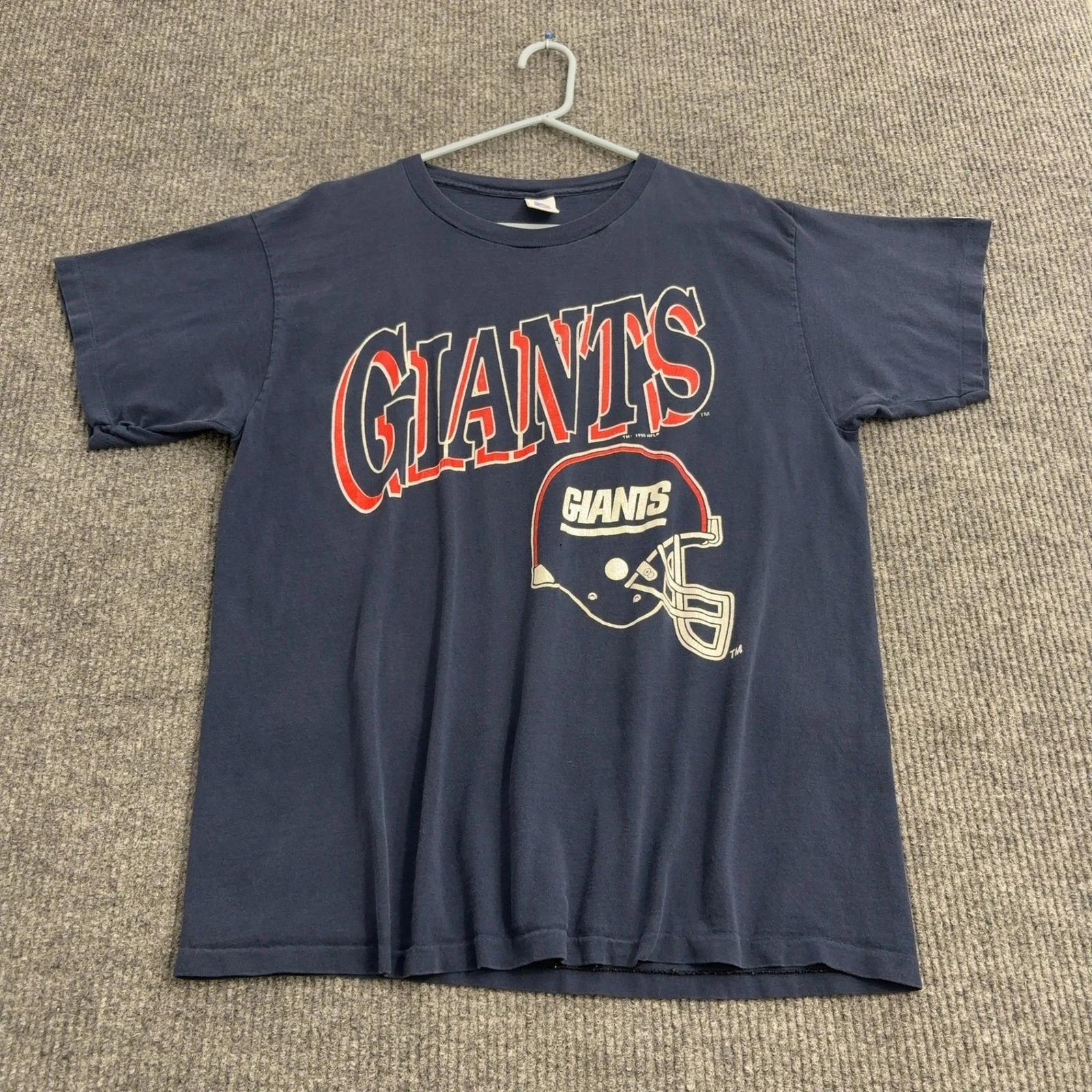 Vintage New York Giants Logo 7 T Shirt Mens XL Blue Cotton Graphic NFL Tee 90s XL