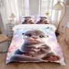 3pcs Anime Otter Bedding Set - Includes One Quilt Cover and Two Pillowcases (No Core) - Home Decor, Festival Gift, Polyester Fabric - Suitab