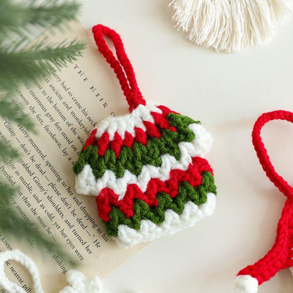 Soft Woven Christmas Tree Pendant Cute Christmas Woolen Socks Ornaments  Home Xmas Decor