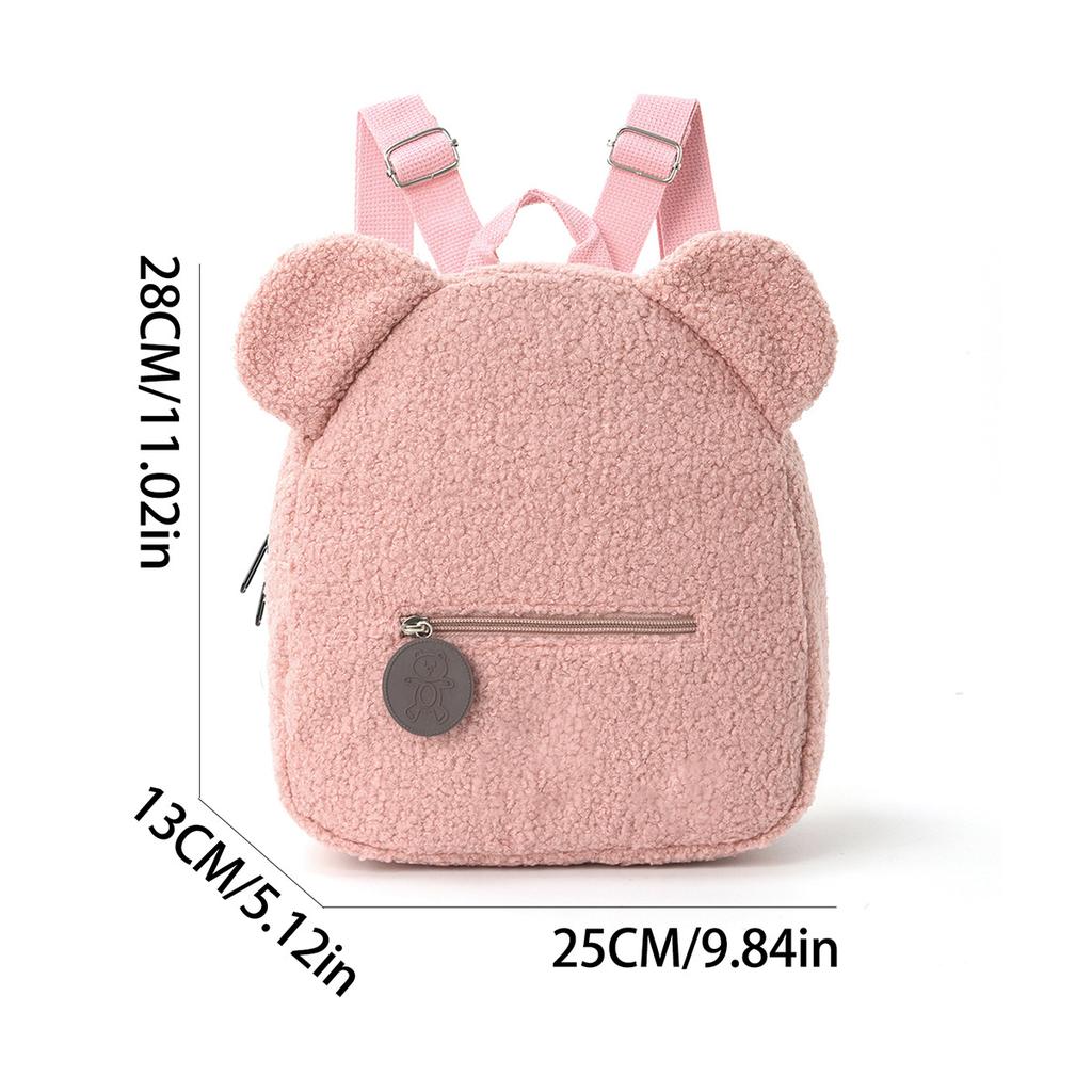 Plush Backpack New Trendy Fashion Casual Bear Ear Backpack Cartoon Children'S Backpack