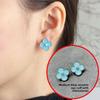 High Quality Four-leaf Clover Earring Buckle White Mother-of-pearl Earrings Red Chalcedony Black Agate Earrings