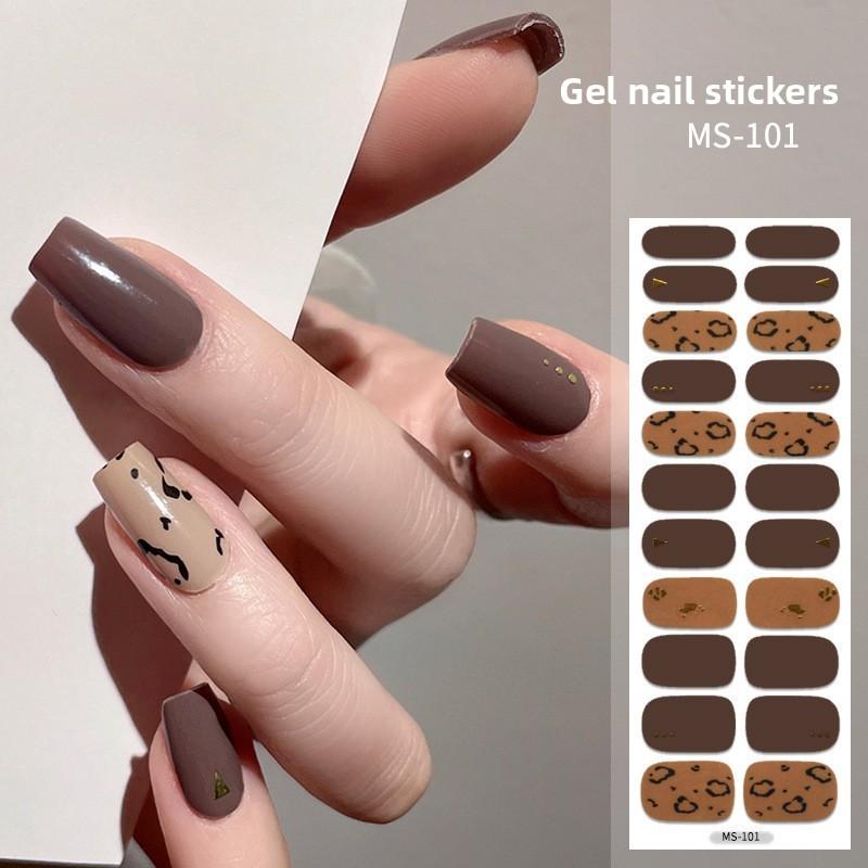 Gel Nail Stickers, 22-finger No-bake Nail Polish Glue, Wearable Nail Pads, Full Application