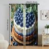 Versatile Polyester Transparent Curtains Home Decoration Blueberry Cake Use Bedrooms Living Rooms Set Of 2 Made Sitting Room Decor