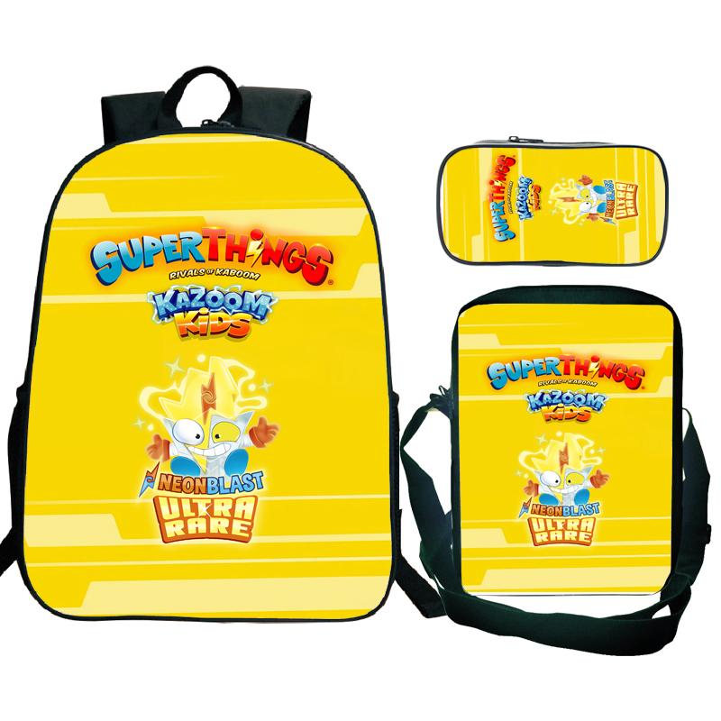 3Pcs/set Superzings Kazoom Kids Backpack Superthings Teenager Students Schoolbag Rucksack Children Laptop Daypack