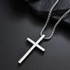 Hip Hop Trend Kreuzanhänger Halskette für Männer Einfach Punk Silberfarbe Titanstahl Kette Vielseitig Street Schmuck Zubehör
