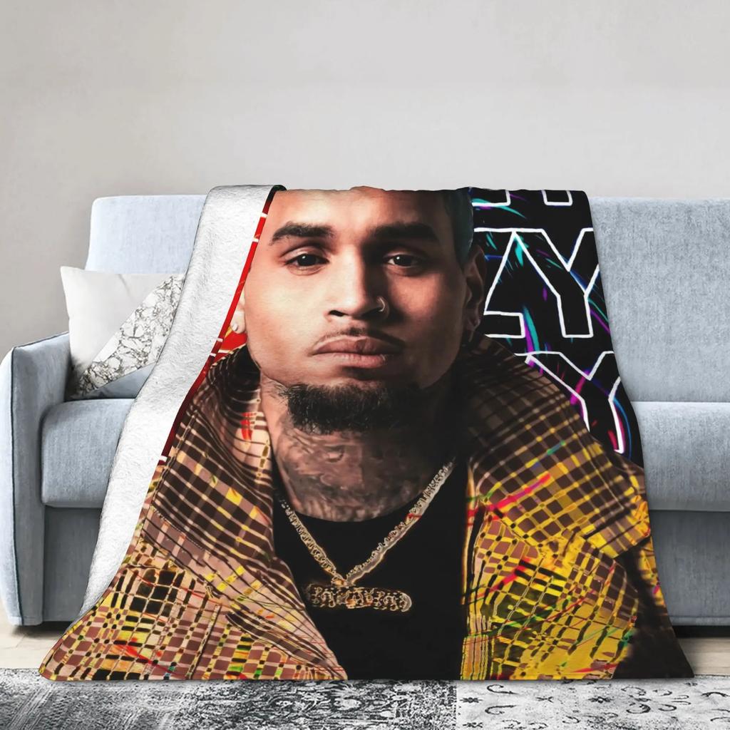 Chris Brown Qualitäts Weiche Warme Decke für Kinder Winter Heimdeko Street Trend Tagesdecke Gemütliche Decke für Wohnzimmer Bett
