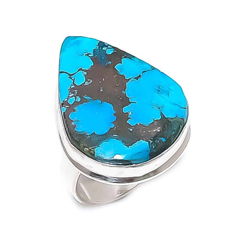 

Tibetan Turquoise Gemstone 925 Sterling Silver Jewelry Ring Size 6.5