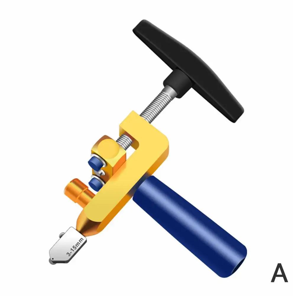 2 in 1 Tragbarer Glasschneider Keramikfliesenschneider Glas Einteiliges Schneiden Diamantschneider Zubehör Rolle Multifunktional Zu G0c2