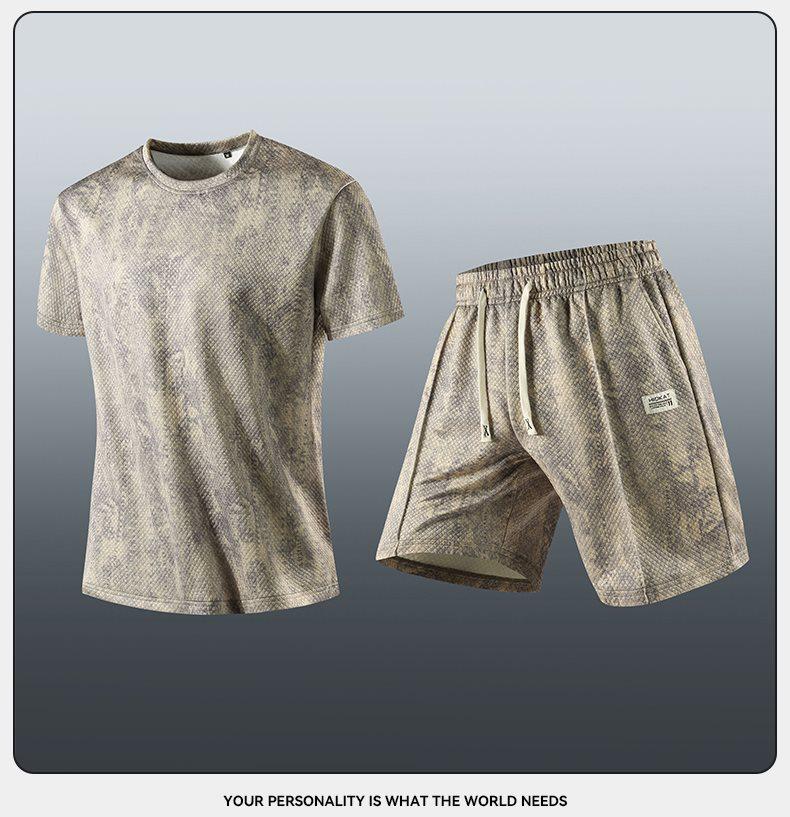 Men's Light Luxury Summer Loose-Fit Two-Piece Casual Sports Set