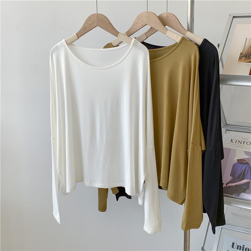 Løstsittende langermet dame-dansebekledning med rund hals - Moderne ensfarget solbeskyttelse