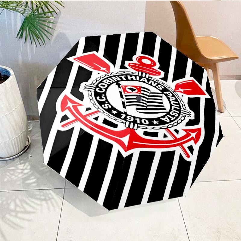 Sport Club Football Crest Printed Automatic Umbrella, 8-Frame for Travel, camping, Casual Umbrella, Essential Gift for for family and friends