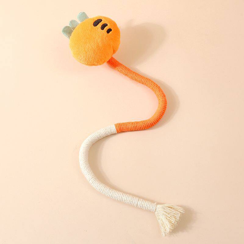 Cat Doll, Biting The Rope To Relax. Rope Toy for Relieving Boredom and Chewing. Cat-shaped Toy with Fruit and Mint Flavor. New Cat Toy.