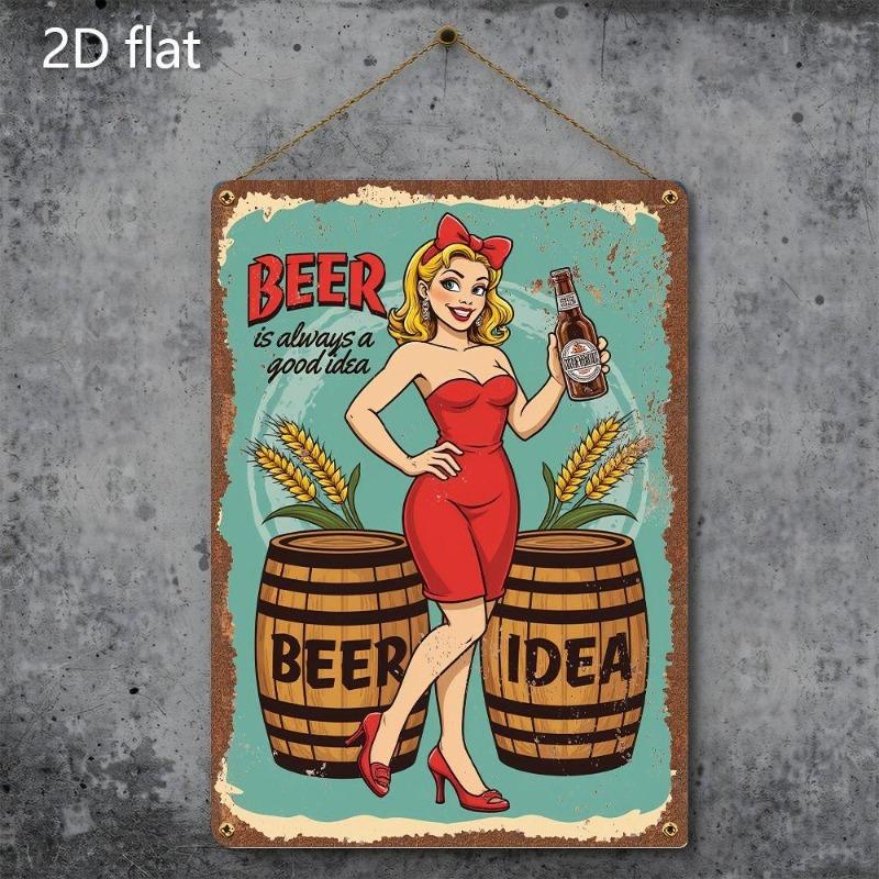 Pin-Up Girl Blechschilder, Garage Werkstatt Metalldekor 20x30cm