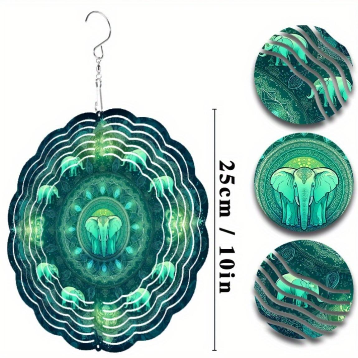 

360 Degree Rotating Hook Metal Wind Chime 25.4 cm Battery Free Artistic Design for Patio Garden All Season Outdoor Decor 01A