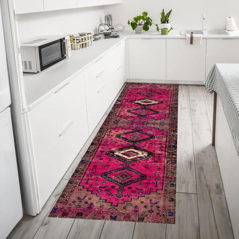 Bohém Virágos Futószőnyeg Vintage Botanikai Előszoba Szőnyeg Hímzett Viráglevél Mintás Szőnyeg Etnikai Bejárat Dekoráció Keleti Szőnyeg