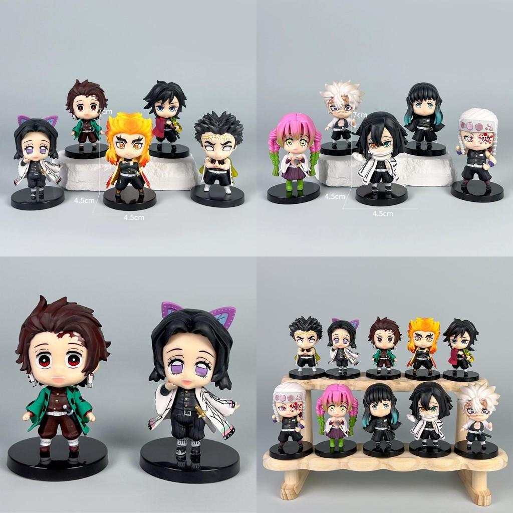 Demon Slayer Pvc Q Version Figurine Set With Collectible Character Dolls For Anime Fans