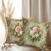 Retro flower decoration pillowcase pillowcase super soft polyester material living room sofa back car pillowcase decoration