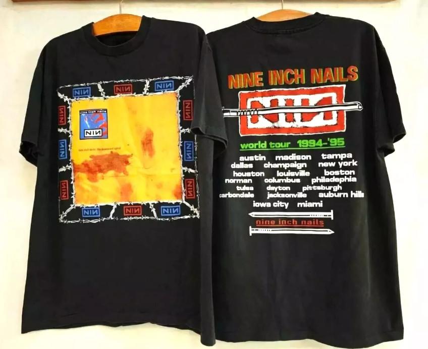 90039s Nine Inch Nails NIN World Tour 1994 2 Side Black Unisex T-shirt Unisex T-Shirt S