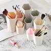 3Pc Plastic Make-up Brush Storage Box White Khaki Jewelry Cosmetics Organizer Make Up Tools