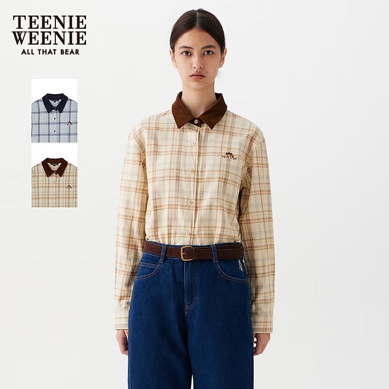 Teenie Weenie Women s Plaid Color-block Shirt L