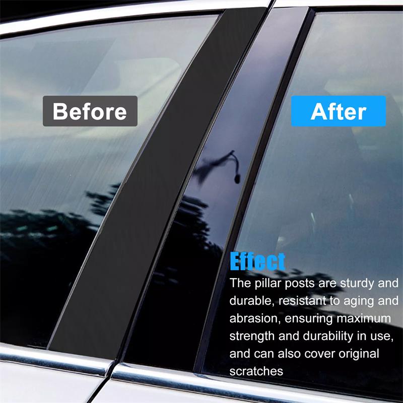 Car Sticker Pillar Posts Door Trim Covers Decorative Accessories 2007 2008 2009 2010 6Pcs For Honda Civic 2006-2011