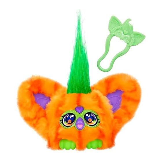 Hasbro Furby Furblets Bookin Mini Pumpkin Friend Over 45 sounds, Furby language, performance, electric stuffed toy, for ages 6 and up G1435 Genuine